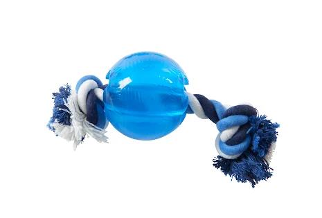 BUSTER Strong Ball w/rope, Ice blue, medium