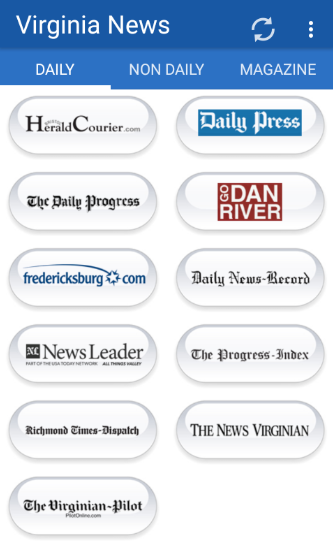 Android application Virginia Newspapers all News screenshort