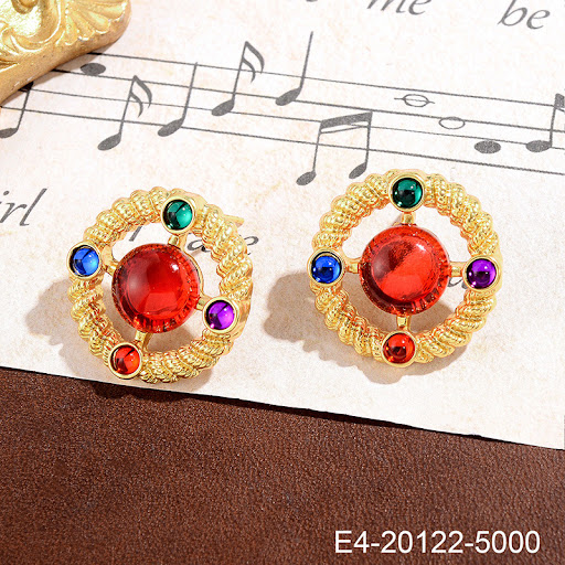 Title 2, Exquisite Retro Copper Plated Court Style Earri...