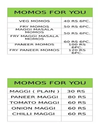 Momos For You menu 1