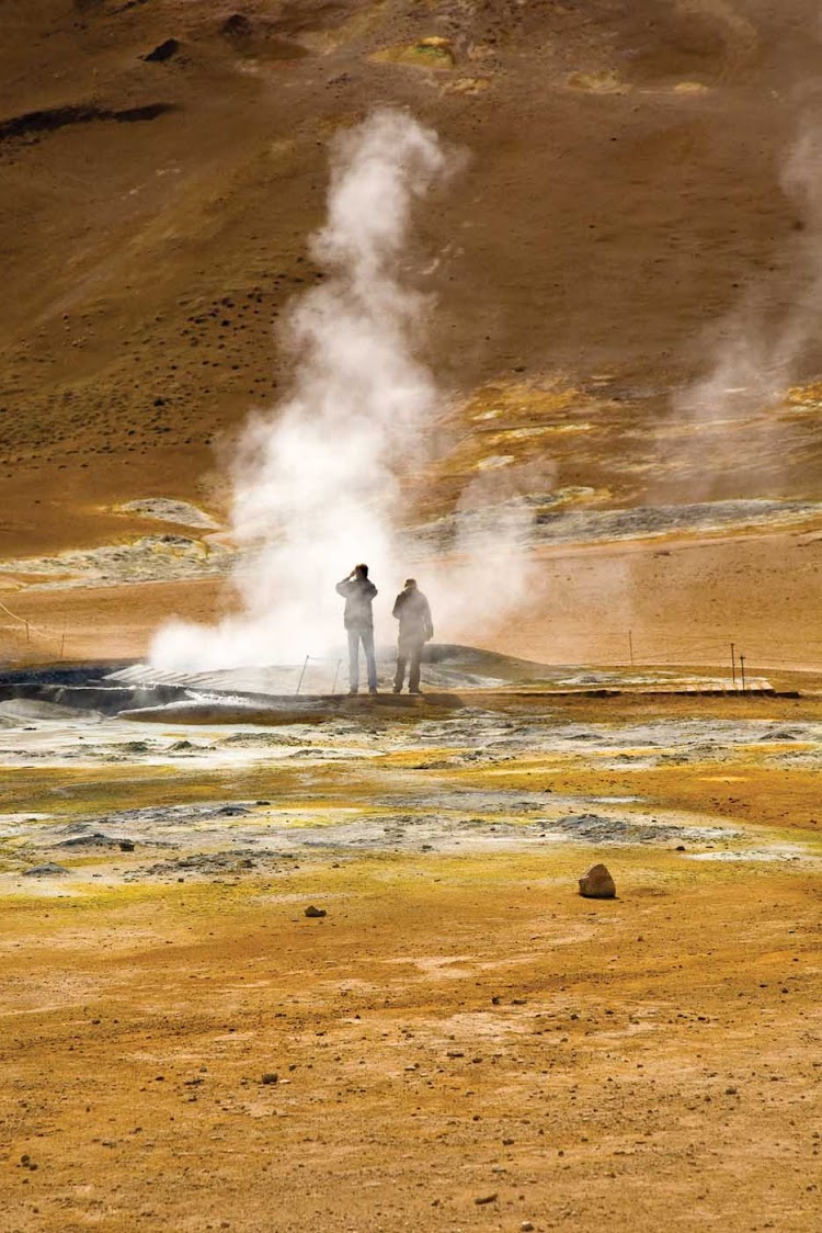 Explore the Selfoss geothermal area and its boiling mud pits on a Lindblad Expeditions tour of Iceland.
