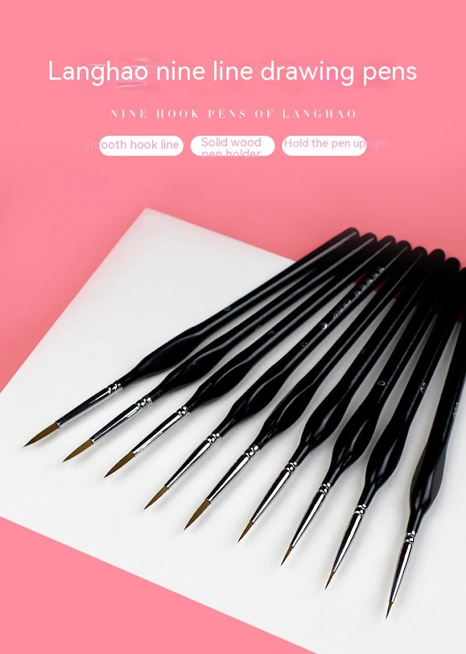 Triangle Black Pole Hook Pen Set for Watercolor Acrylic Digital Oil Painting. Create versatile art with this essential a
