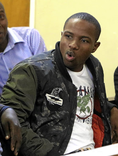 Lethebo Rabalago appearing in the Mookgopong Magistrate's Court yesterday. / ANTONIO MUCHAVE