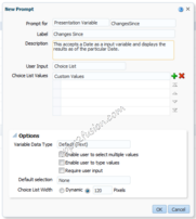 presentation variable in otbi report