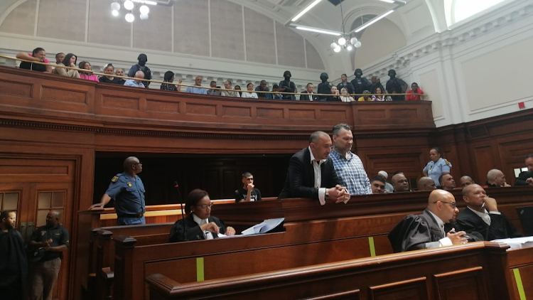 Nafiz Modack, wearing a black jacket, in the dock at the high court in Cape Town.