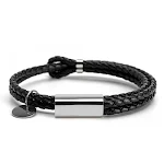 Black leather steel color