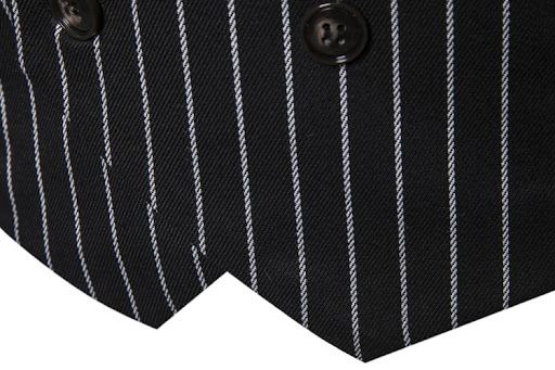 Title 8, Retro Striped Plus Size Sleeveless Suit Vest Do...