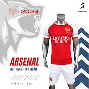 Bộ Quần Áo Bóng Đá Clb Arsenal Đỏ 2024