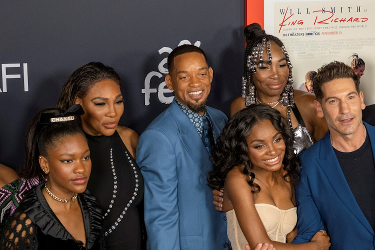 Demi Singleton, Serena Williams, Will Smith, Saniyya Sidney, Venus Williams and Jon Bernthal attend a screening of 'King Richard'.