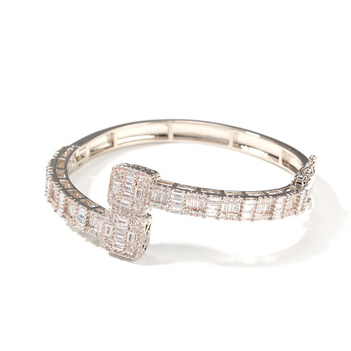Title 3, HT Cubic Zirconia Mens Bracelet Gold Plated Fa...