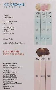 Gianis Ice Cream menu 1