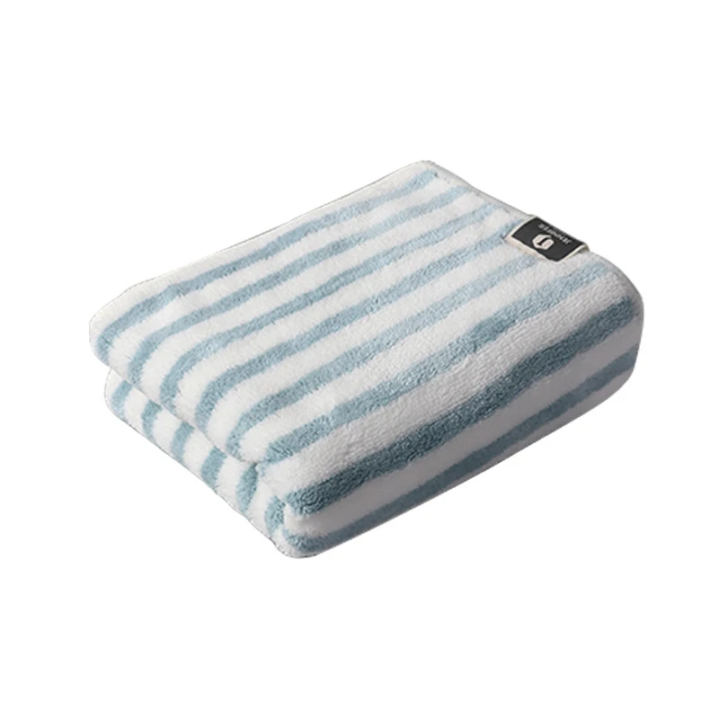 Fashion Coral Fleece Striped Towel Highly Absorbent Quick Drying Soft and Comfortable Perfect for Bath Beach and Gym Use