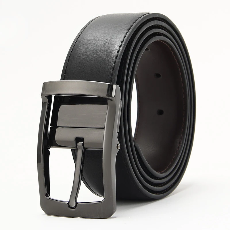 Cinturón con hebilla de microfibra Cinturón casual de piel de vaca para hombre