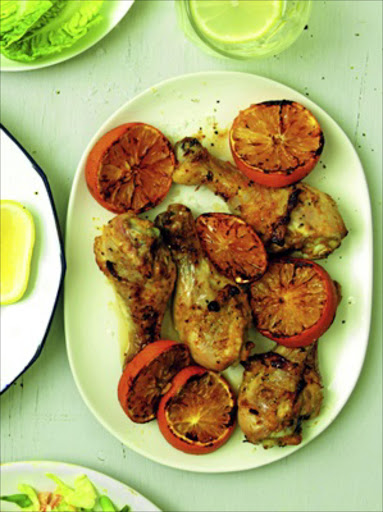 Roast citrus drumsticks.