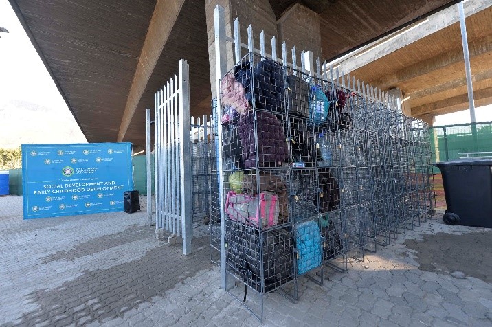 Residents of the ‘safe space’ have each been allocated a locker.