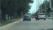 The violent road rage incident was caught on camera by a witness.