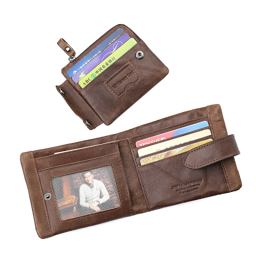 Title 2, Mens First Layer Cowhide Leather Short Wallet ...