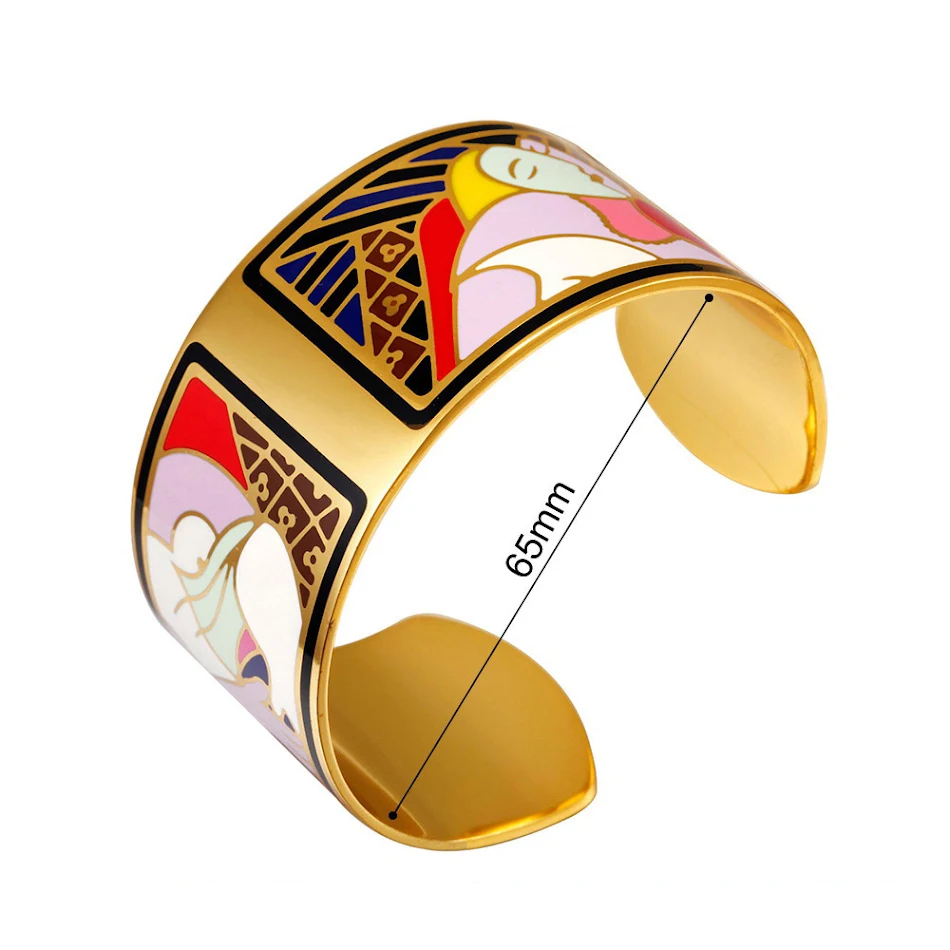Pulseira feminina de esmalte estilo europeu e americano. Design charmoso e elegante, ideal para complementar seu visual diário.