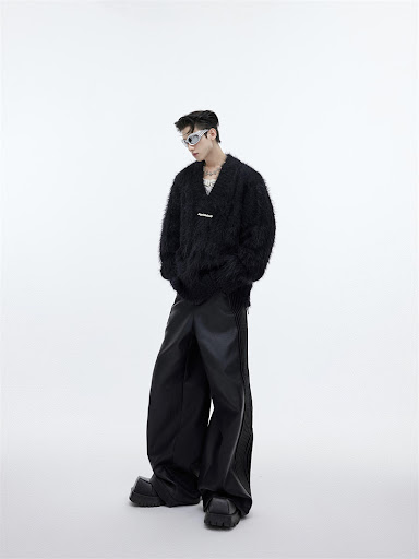 Title 4, Mink V-neck Sweater Loose For Men
