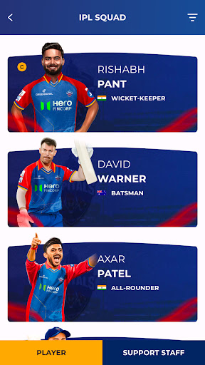 Screenshot Delhi Capitals Official App