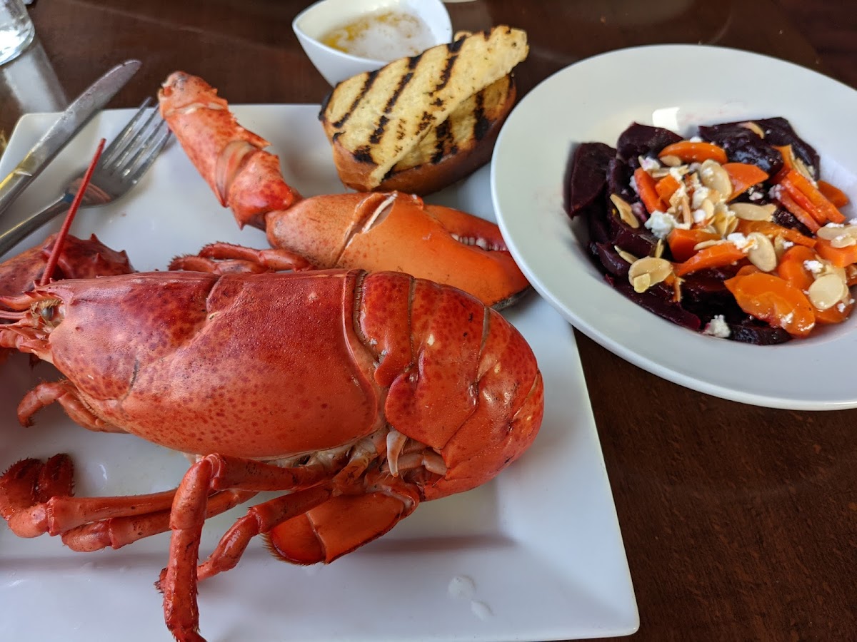 Lobster dinner gluten free garlic toast