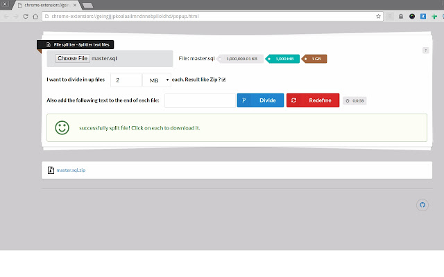 File splitter chrome extension