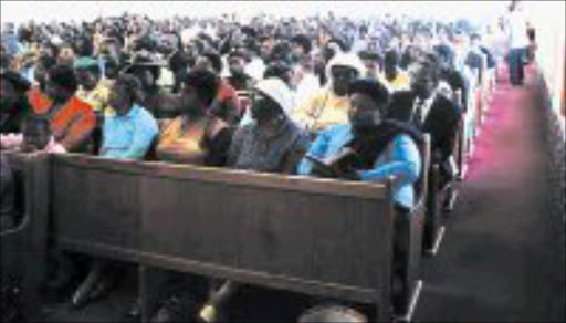 PARENT PWOER: A packed congregation at the Seventh Day Adventist Church in Orlando West, Soweto, celebrated eduction day where the emphasis was on the youth and the importance of religion in their upbringing. Pic. Jerry Ngobese. © Unknown.