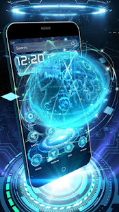 3D Blue Neon Earth Theme(圖2)-速報App