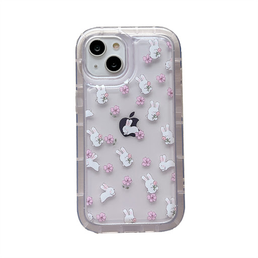 Title 2, Sweet Flower Rabbit Transparent Mobile Phone Ca...