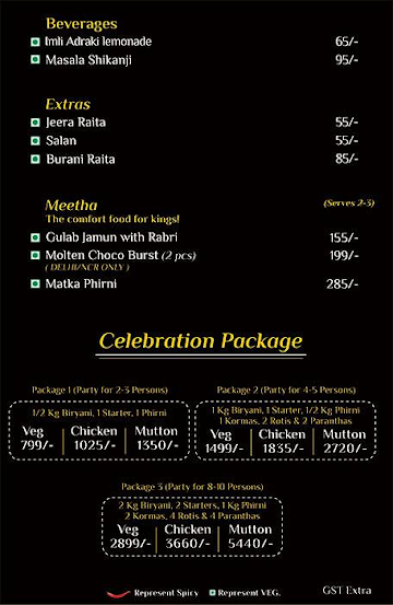 Biryani By Kilo menu 