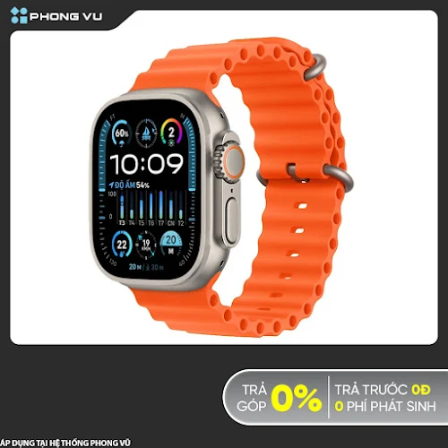 Đồng hồ Apple Watch Ultra 2 4G 49mm (Vỏ Titan Dây Silicone Orange) (MREH3VN/A)