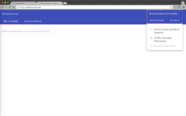 NorseCourse Scheduler chrome extension