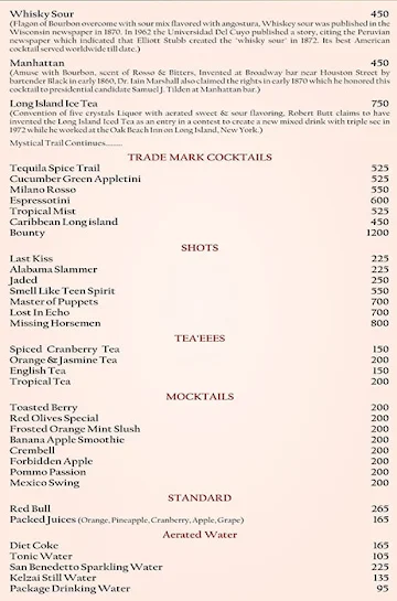 Red Olives menu 