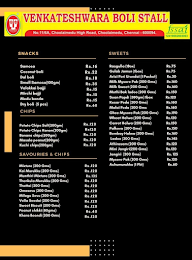 VENKATESHWARA BOLI STALL menu 1