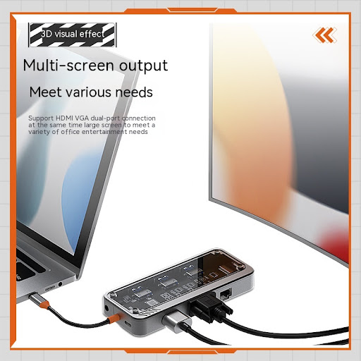 Title 2, USB C hub expansion dock for laptop, multiple p...