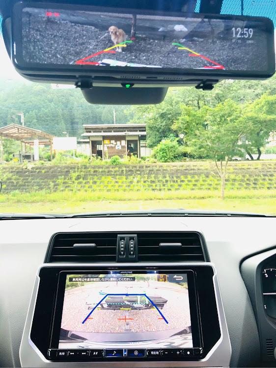 ランドクルーザープラドの電子インナーミラー・ヒッチカーゴ・マフラーカッター・アルパインビッグX・キャンプ仕様に関するカスタム事例の投稿画像1枚目
