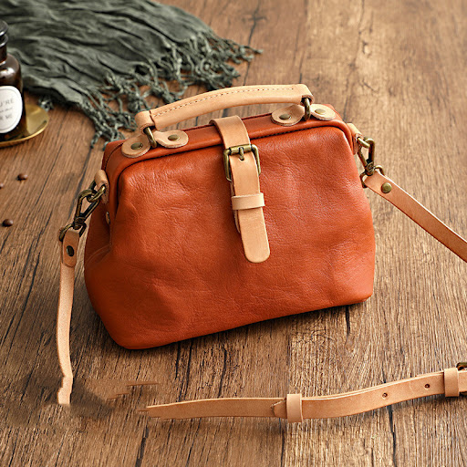 Title 7, Womens Top Layer Leather Contrast Color Handba...