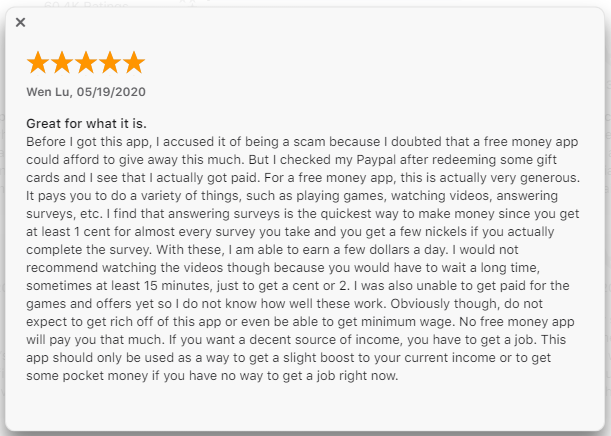 5-Star Swagbucks Review says it's great for what it isThey find that answering surveys is the quikest way to make money. They recommend to use it as an extra way to make money not replace your income. 