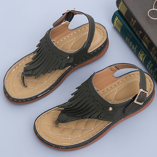 Title 5, Womens Roman Cutout Thong Wedge Beach Sandals ...