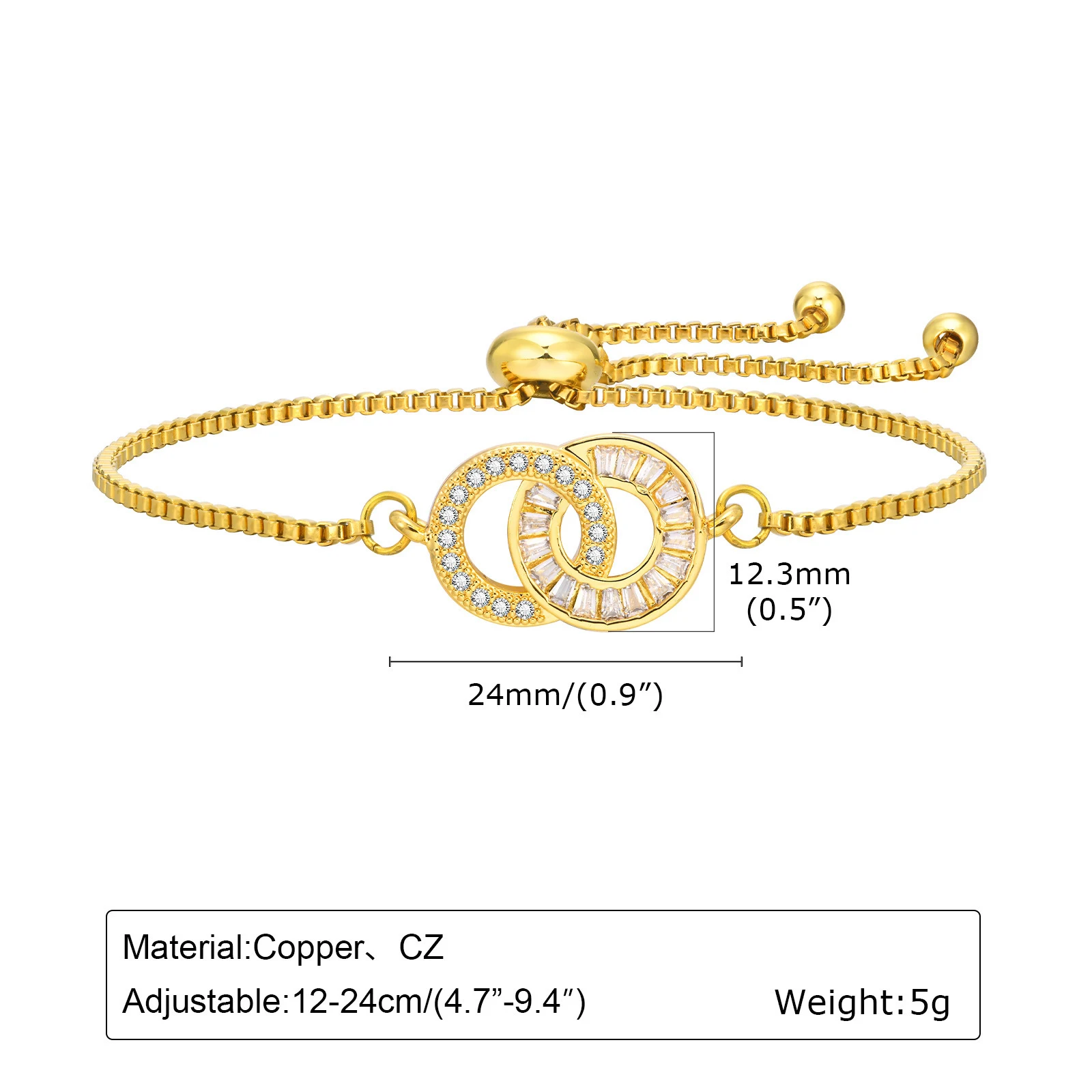 Title 8, Bracelet chaîne Infinity ajustable à double cou...