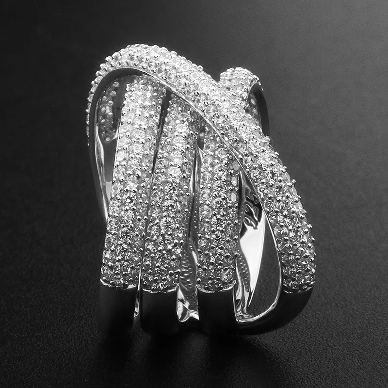 Title 2, Anillo de circonita de plata esterlina con diam...