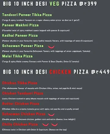 The Pizza Company menu 