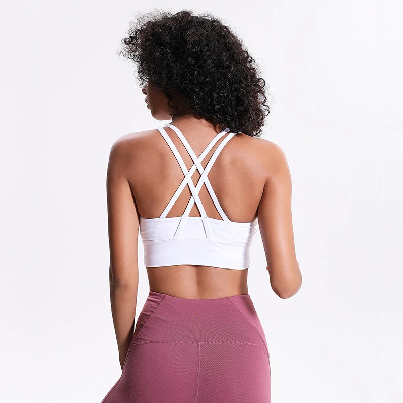 Reggiseno sportivo per yoga e corsa, supporto e comfort ottimali. Traspirante, ad asciugatura rapida, perfetto per allenamenti intensi.