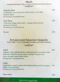 Annapoorani menu 5