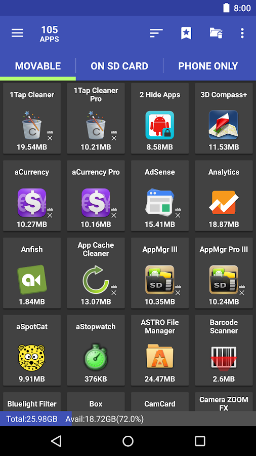    AppMgr Pro III (App 2 SD)- screenshot  