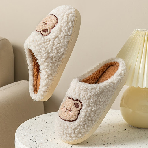 Title 6, Velvet Thermal Non-slip Household Cotton Slippe...