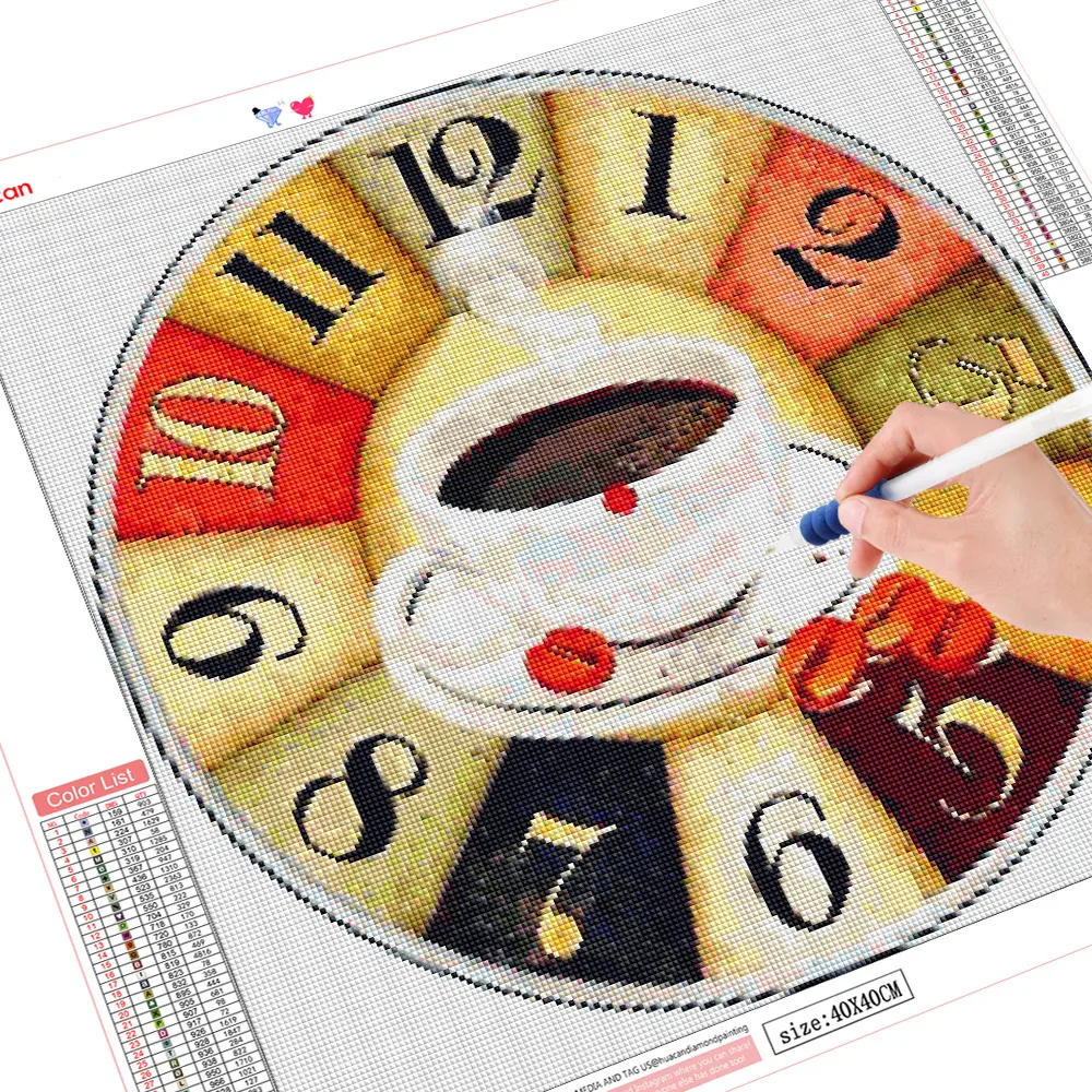 Title 5, Cartoon Koffie DIY Diamant Kruissteek voor Thui...