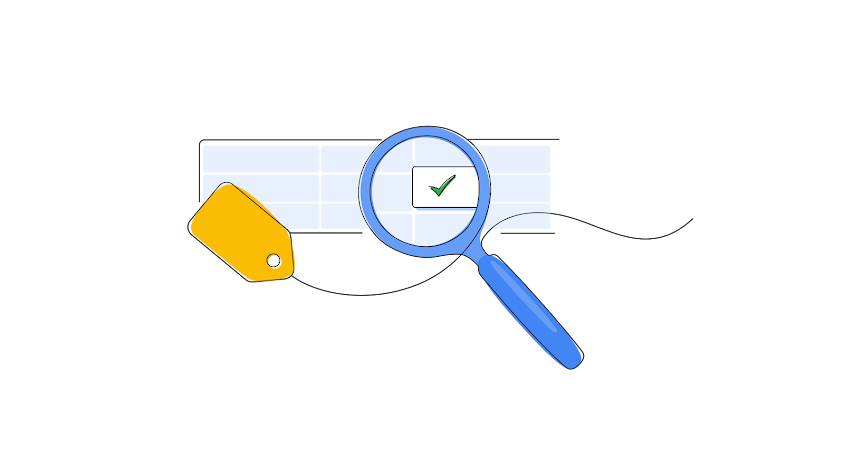 Magnifying glass inspecting graph