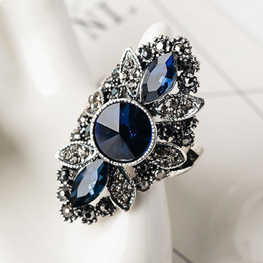 Title 2, Fashion Womens Jewelry Plated Blue Zircon Ring...