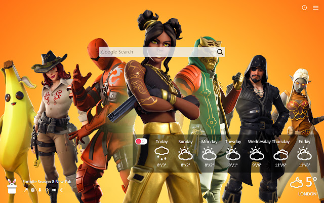 Fortnite Season 8 New Tab, Custom Wallpapers HD